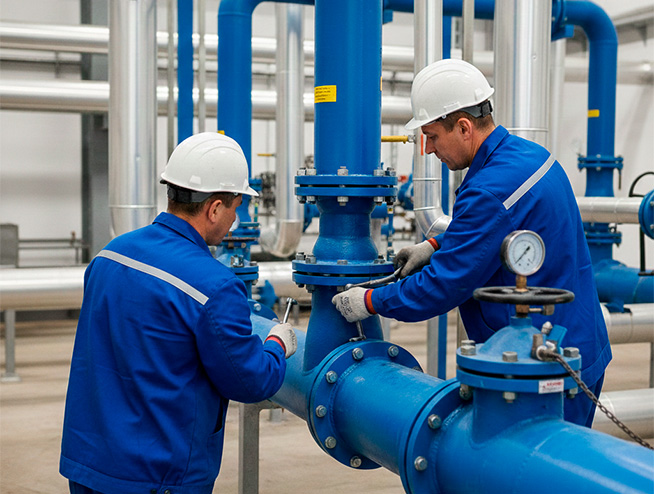 Текущий ремонт технологических трубопроводов насосных станций первого подъёма (скважинных)